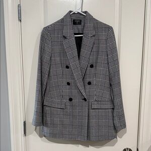 Tahari Black and White Plaid Blazer